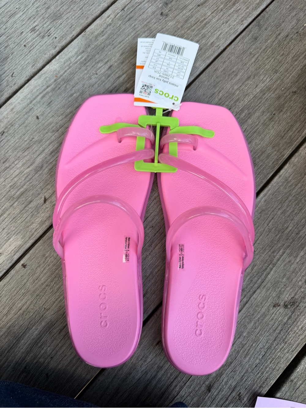 NWT Crocs Women's Jelly Miami Top Loop Sandals